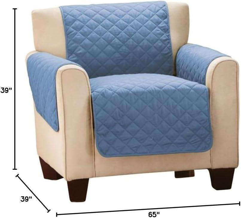 Collections Etc Reversible Quilted Furniture Cover Chair Black/Gray