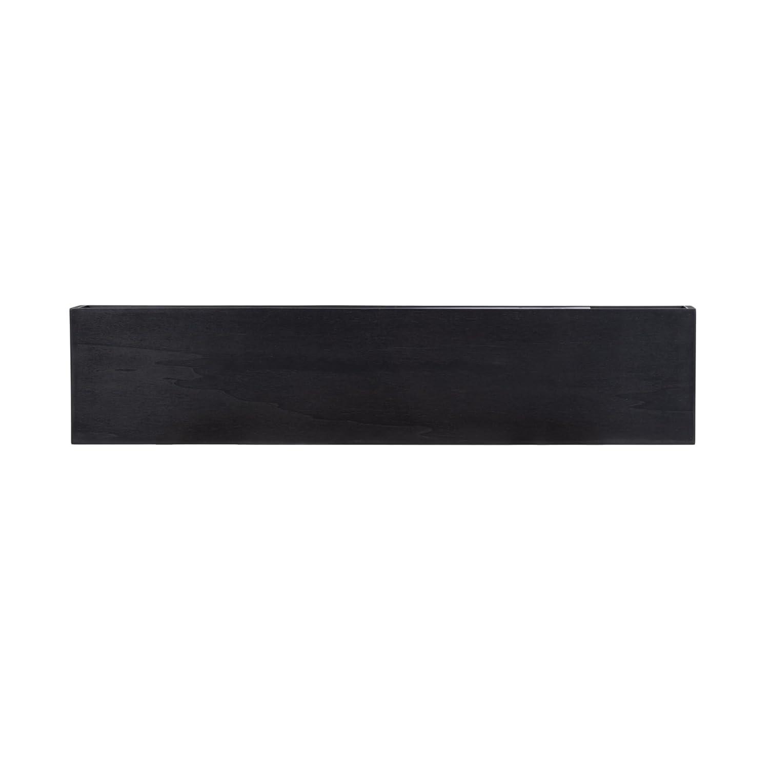 Kate & Laurel All Things Decor 36"x8" Havlock Wood Floating Shelf Black