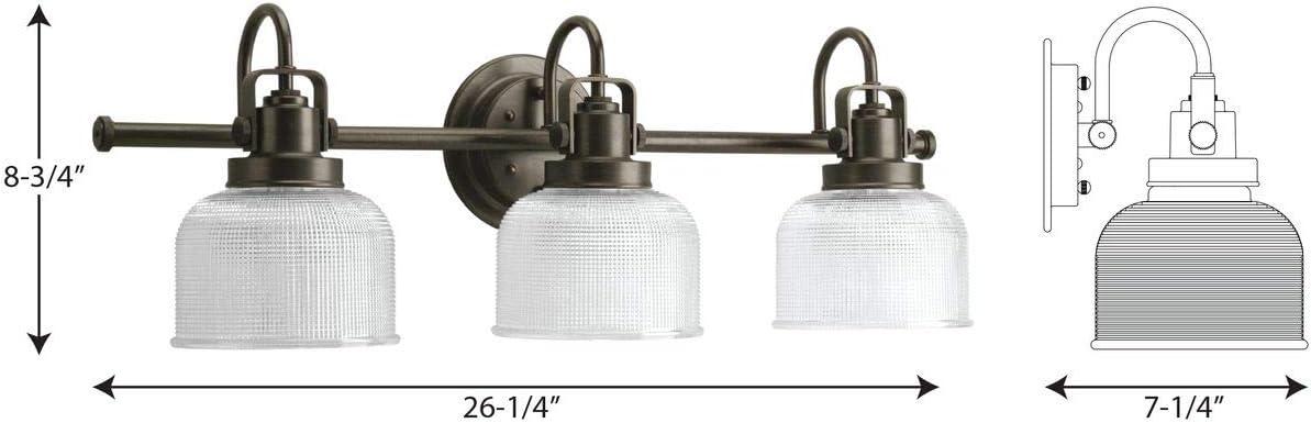 Rosser 3 Light Transparent Dimmable Vanity Light