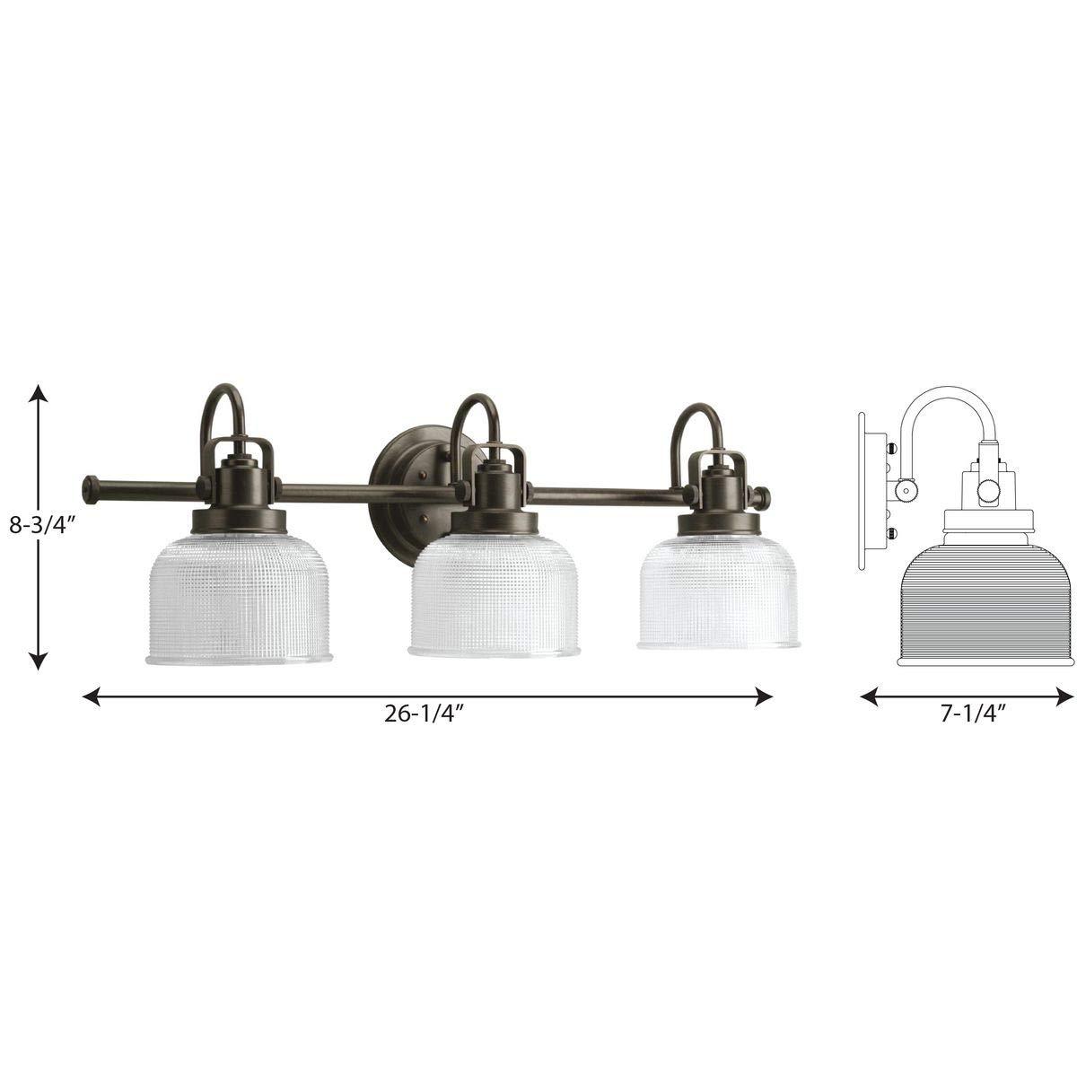 Rosser 3 Light Transparent Dimmable Vanity Light