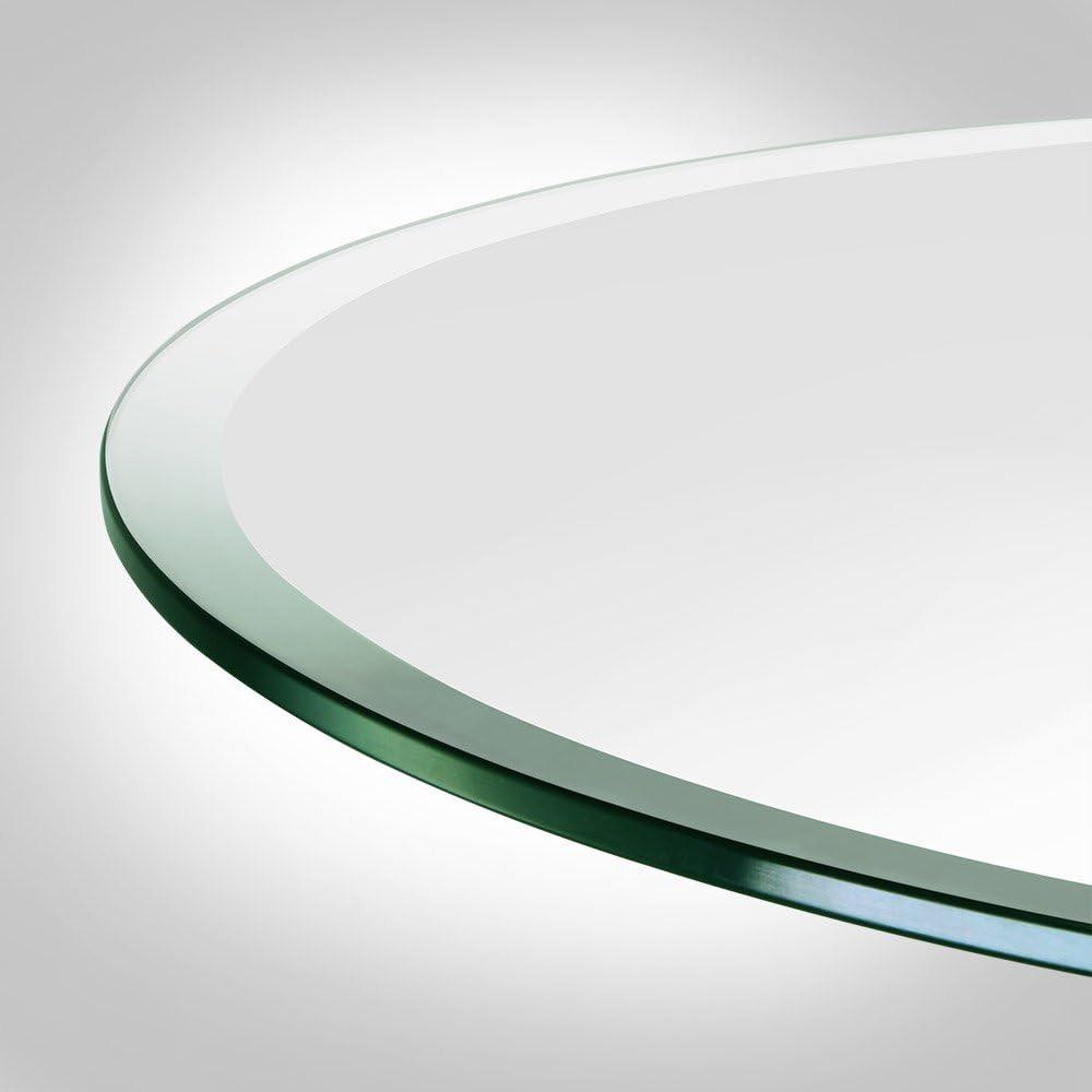 Dulles Glass 12" Round Tempered Glass Table Top, 1/2" Thick, Beveled Edge, for Dining, Patio or Coffee Tables Qty 1