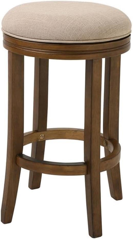 NewRidge Home Goods NewRidge Home Victoria Bar Height Swivel Stool with Cream Fabric Honeysuckle Finish