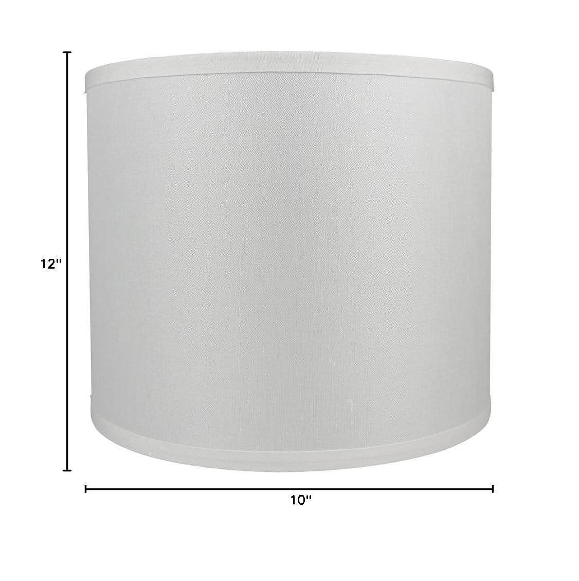 Off-White Linen Drum Lamp Shade with Nickel Fitter