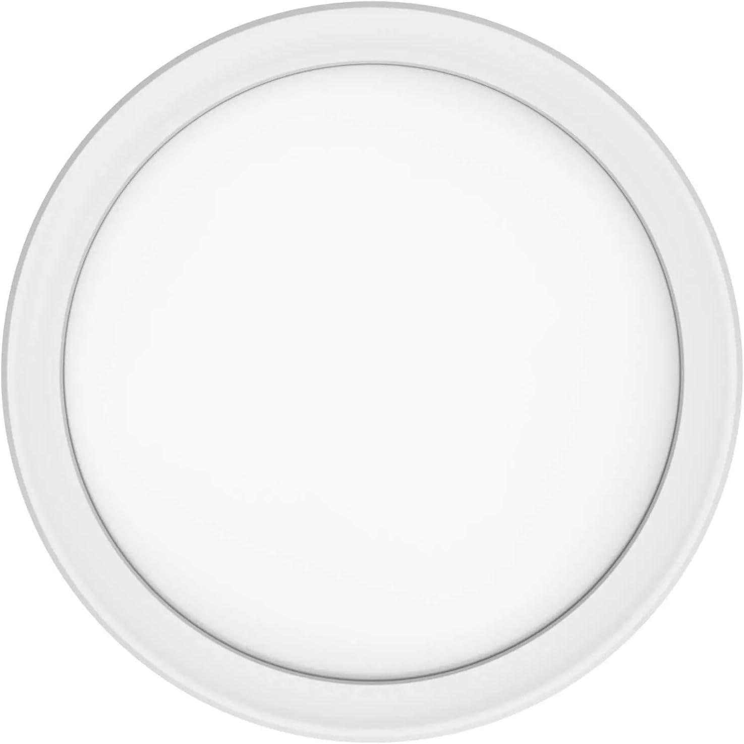 White Slim Round Dimmable LED Flush Mount Ceiling Light 7.5"