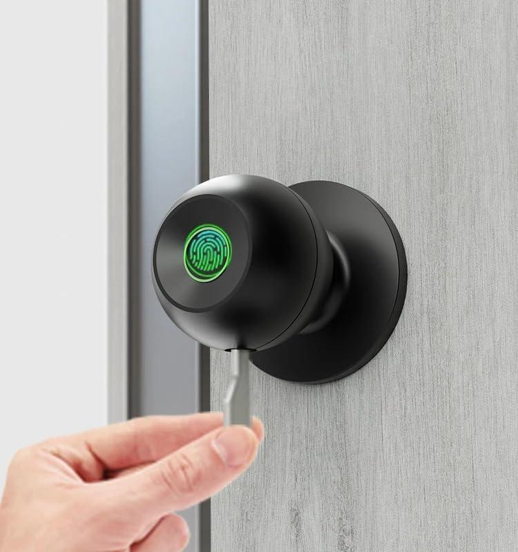 Ghome Fingerprint Smart Door Knob Lock App Control Biometric with Type-C Charge