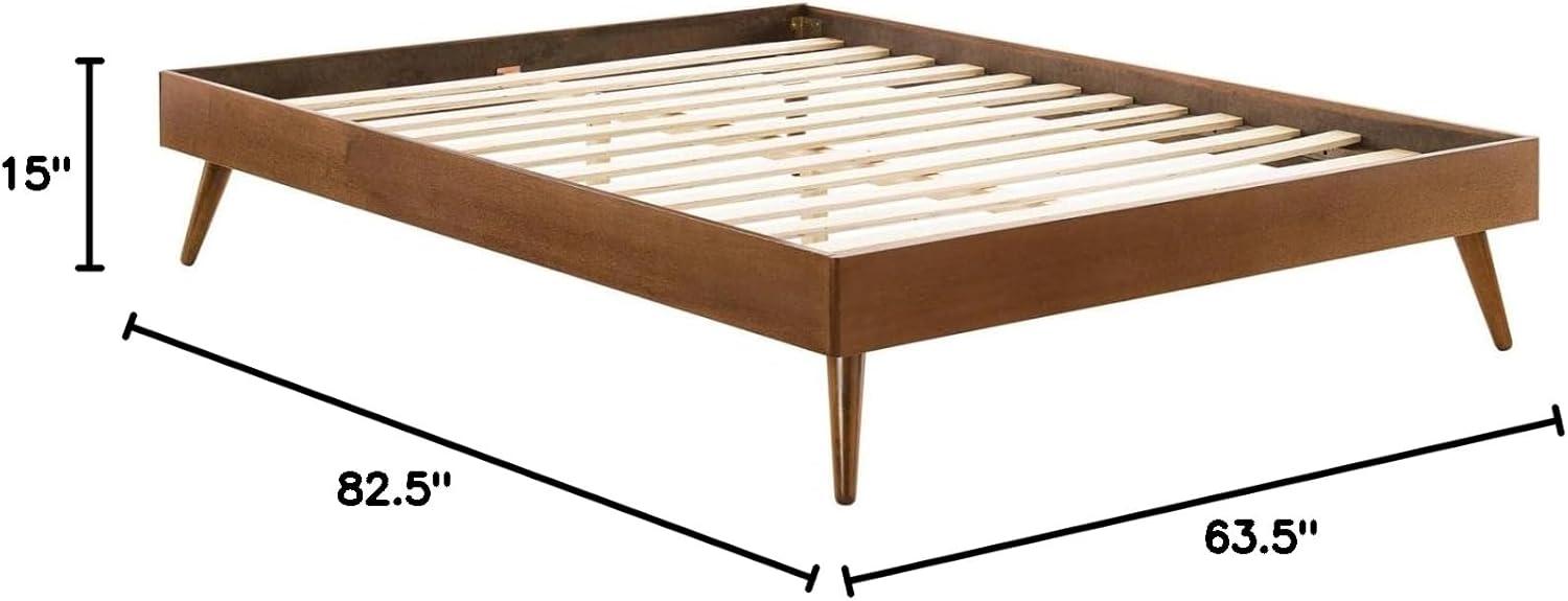 Modway Margo Queen MDF Wood and Rubberwood Platform Bed Frame in Walnut