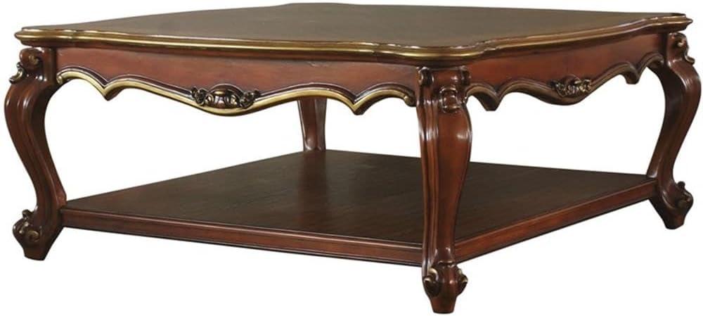 FOSHNATURE Solid Wood 4 Legs Coffee Table with Storage | Wayfair