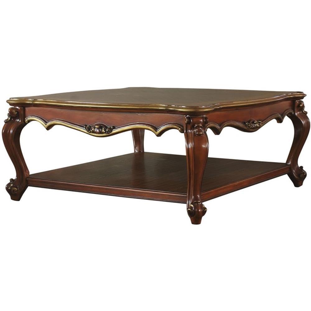 FOSHNATURE Solid Wood 4 Legs Coffee Table with Storage | Wayfair