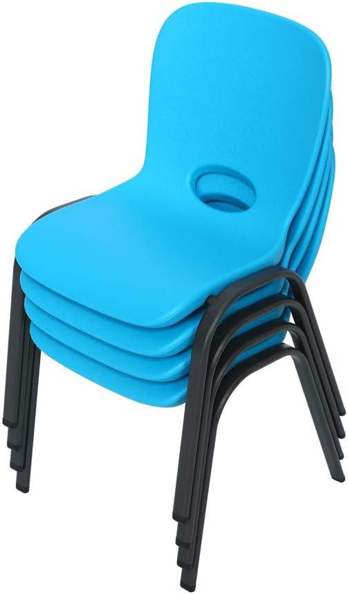 Lifetime Kids Stacking Chairs Indoor/Outdoor Glacier Blue, 4 Pack (80472)