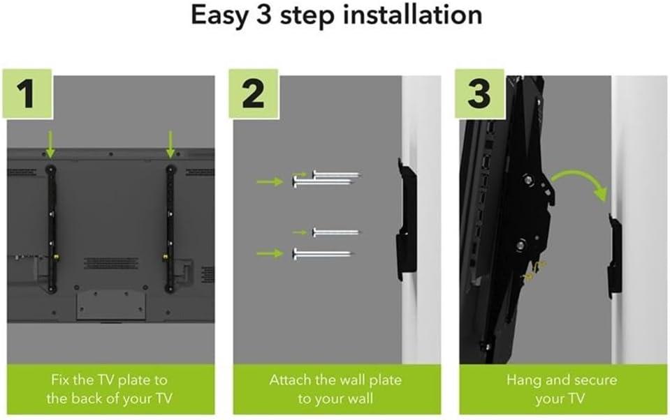 EL801B-A Adjustable Tilt Low Profile TV Mount for 40 inch to 80 inch TVs.  Black