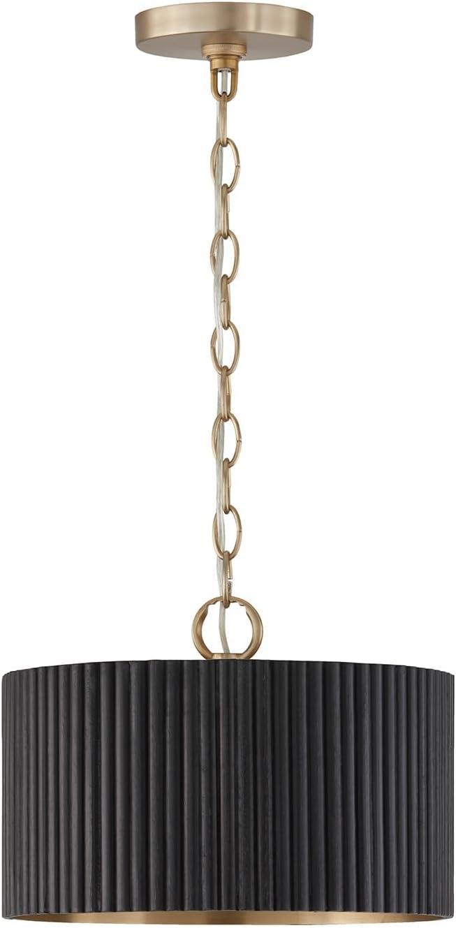 Donovan 1 - Light Black Drum Pendant