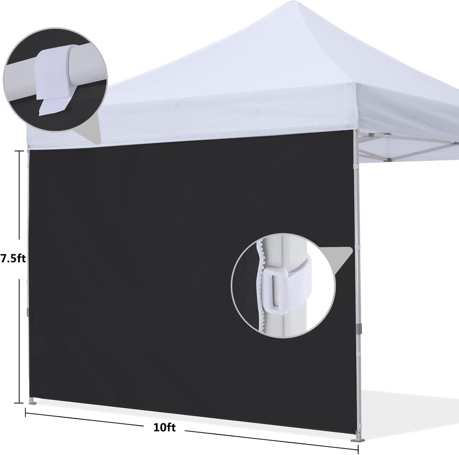 HLong Canopy Tent Sidewall for 10x10 Pop Up Canopy, 1 Piece, Black