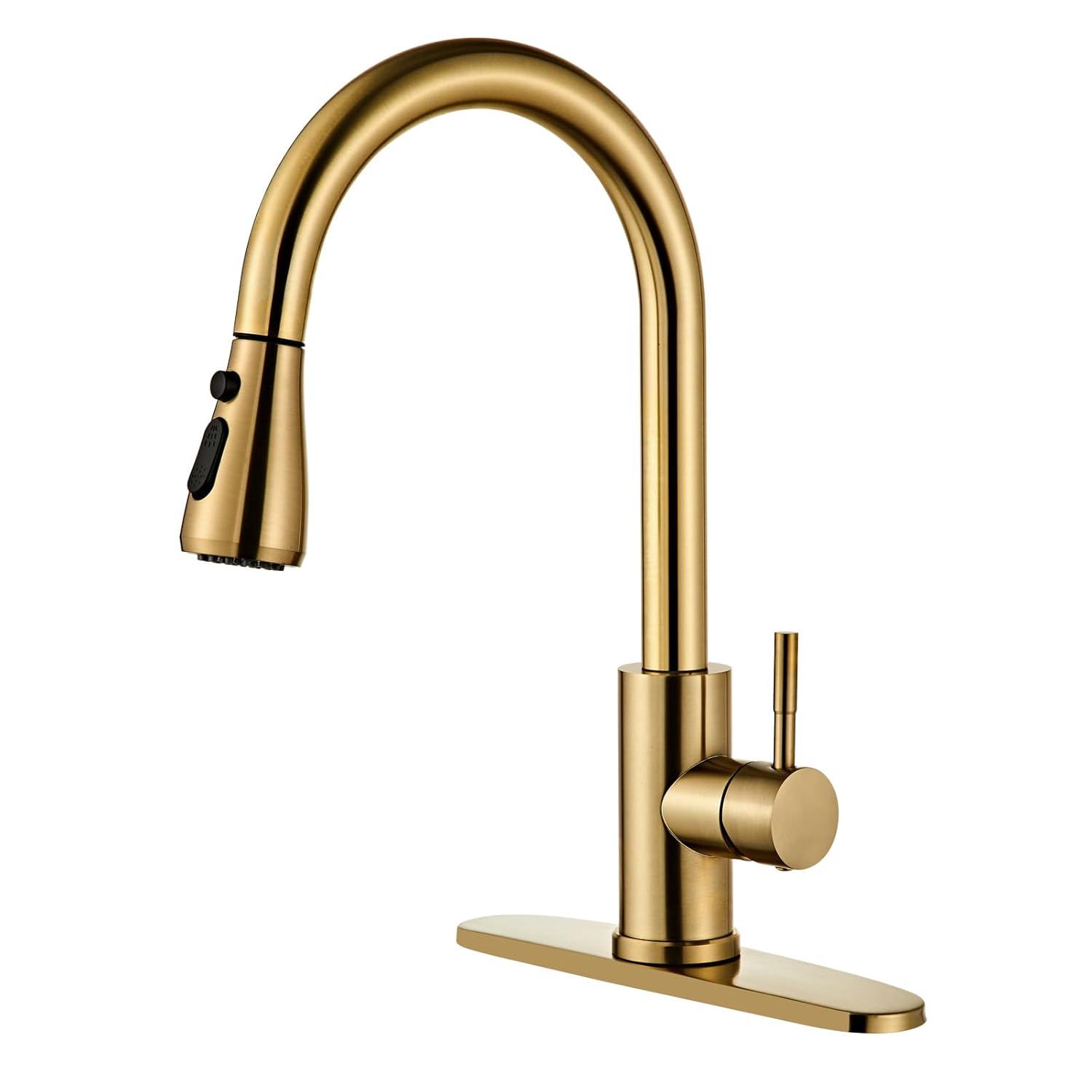 GAGALIFE Single Handle Pull Down Sprayer Kitchen Faucet High Arc Stainless Steel Faucet with 3-Function Sprayer JJL-CL-PT-SDP-C