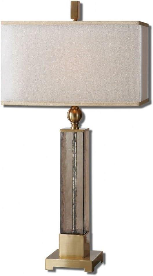 Uttermost Caecelia Column 33" High Gold and Amber Glass Table Lamp