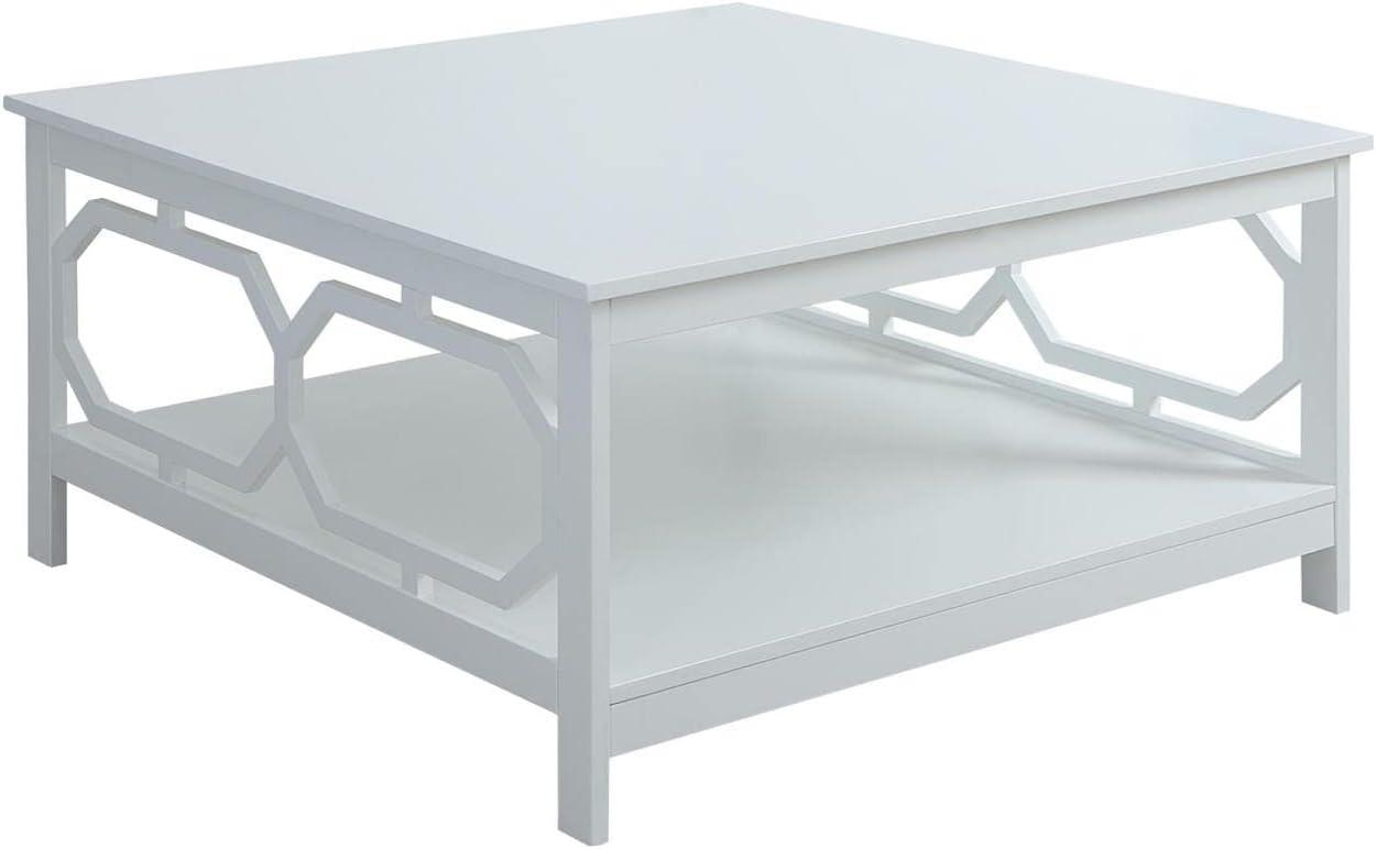 Convenience Concepts Omega Square 36" Coffee Table in White Wood Finish