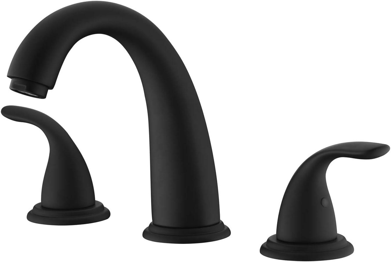 Sumerain Matte Black Roman Tub Faucet with Valve, 3 Hole Deck Mount Bathtub Faucet High Flow