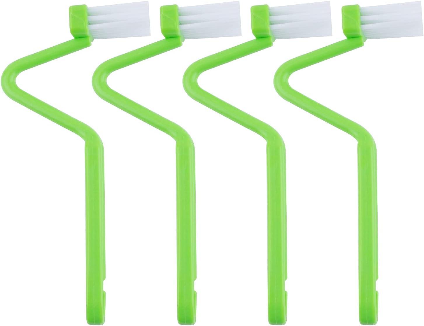 Green Plastic Curved V-Shaped Toilet Brush Set