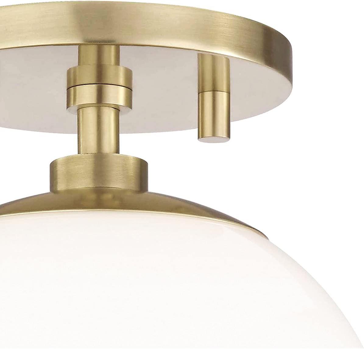 Mitzi Stella 1 - Light Semi-Flush Mount in  Aged Brass White Shade