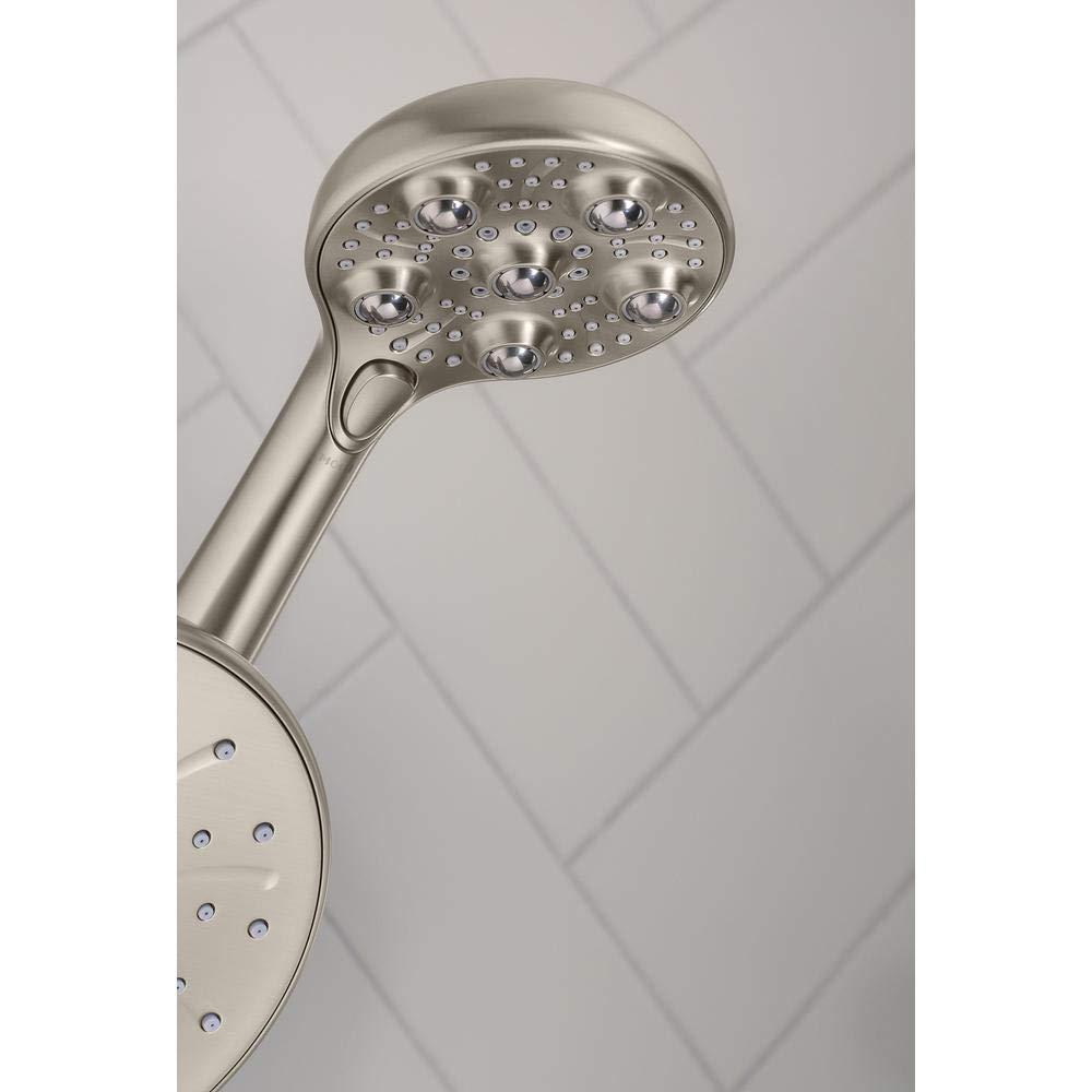 HydroRoller Massage 3-Spray 7.5 in Dual Handheld Shower Head with Body Spray in Spot Resist Brushed Nickel