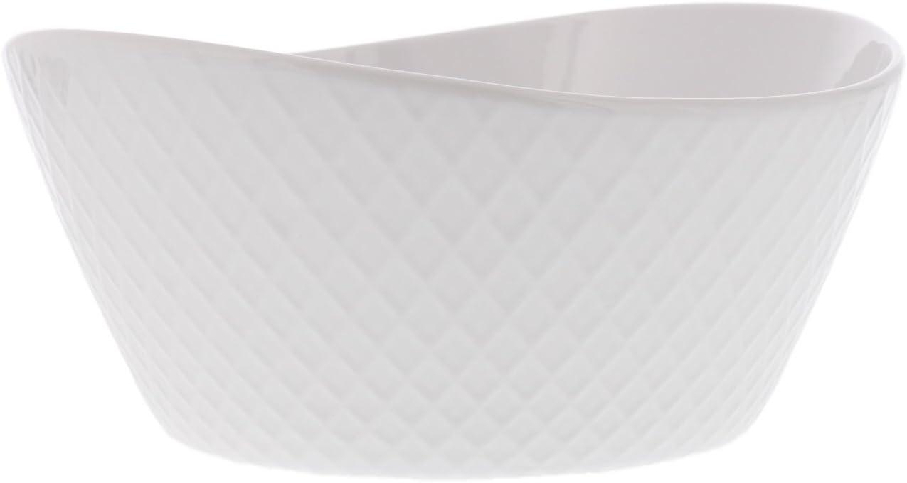 LLZMUKA 4-Piece What a Dish Porcelain Bowl Set, White