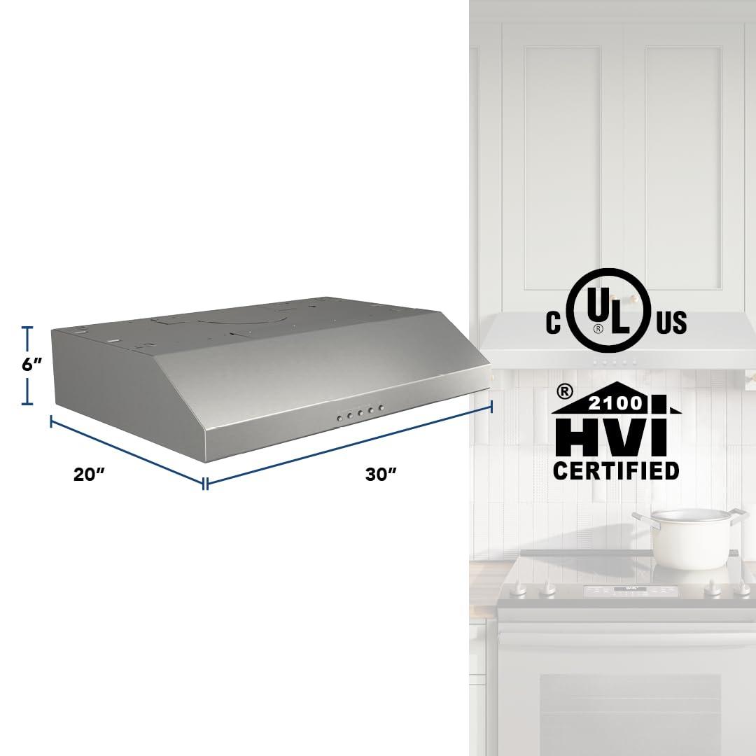 Broan NuTone 30" Stainless Steel 375 CFM Convertible Under Cabinet Range Hood