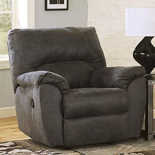 Signature Design by Ashley Tambo Fabric Rocker Recliner in Pewter