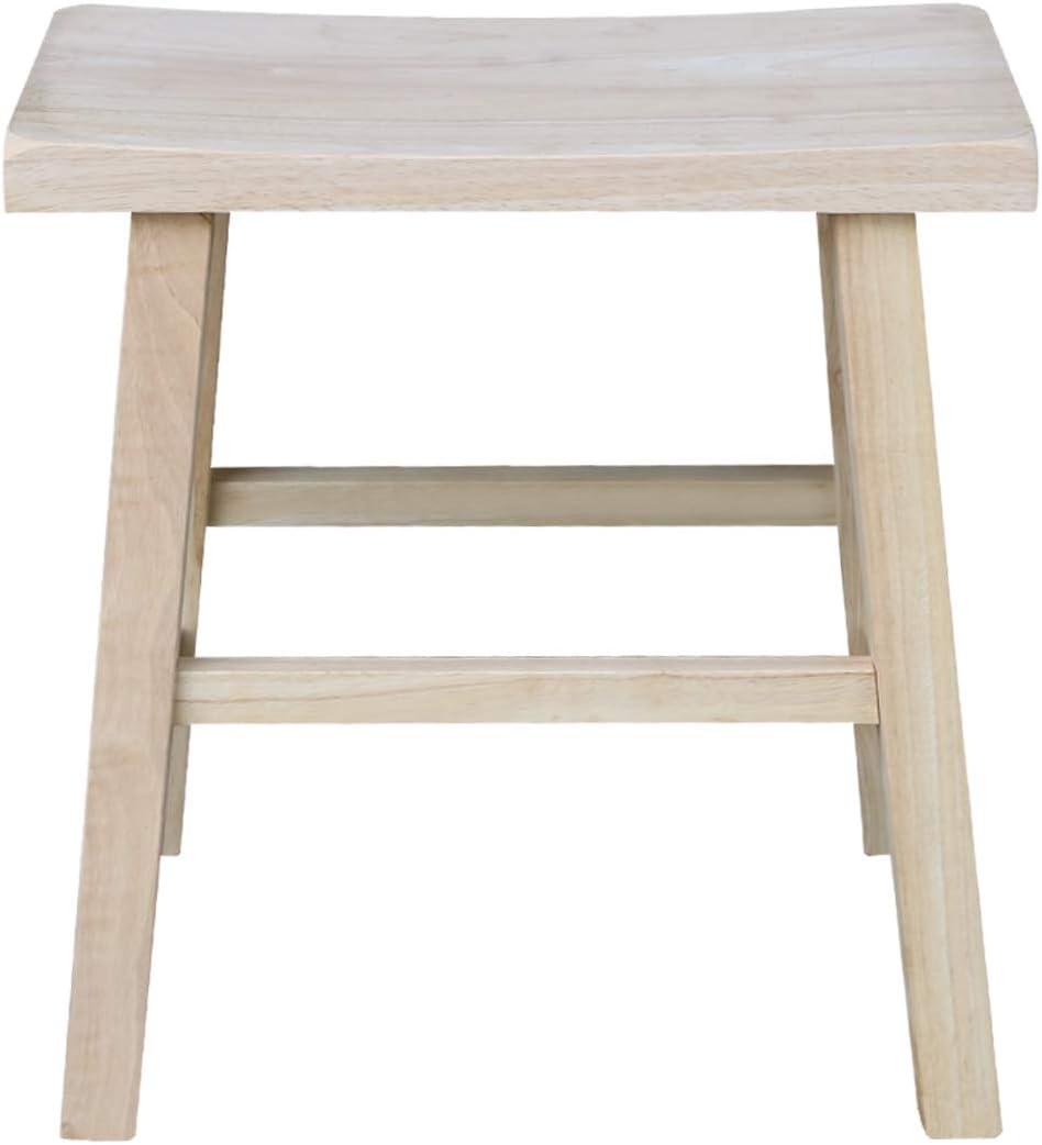 Classic Unfinished Solid Wood 18" Swivel Saddle Stool