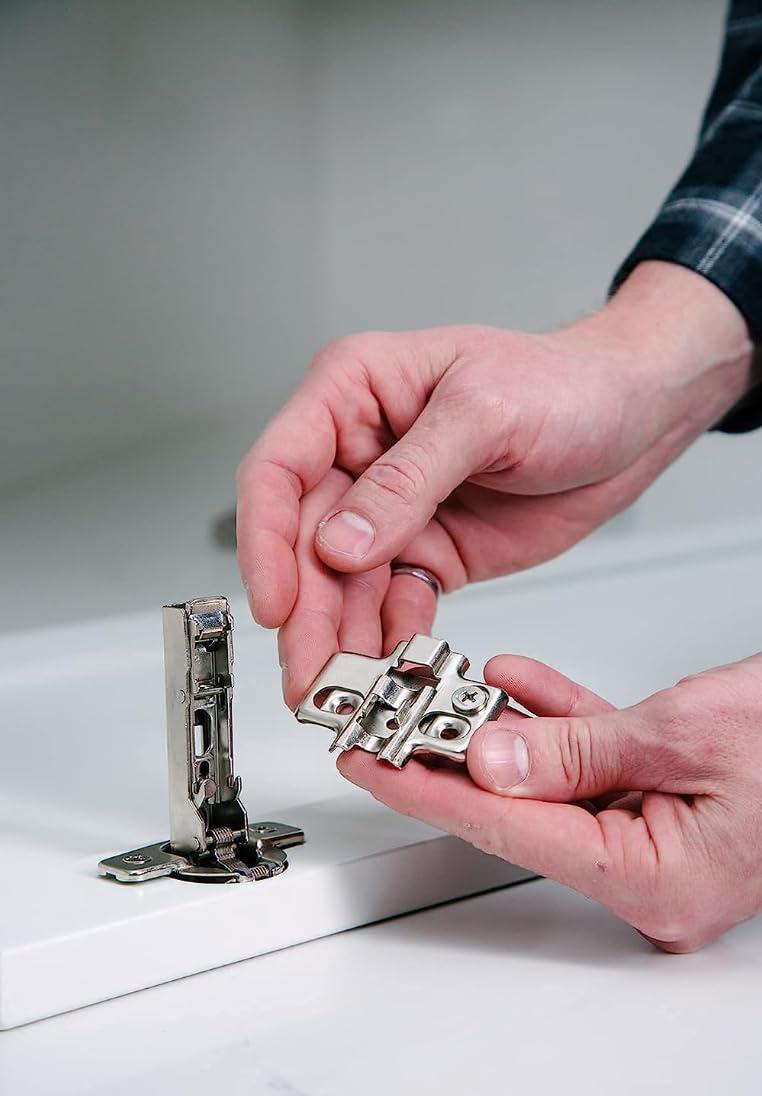 Soft Close Cabinet Hinge Set. 20 Frameless Full Overlay Cabinet Hinges for Kitchen Cabinets with Adjustable Closing Speeds.