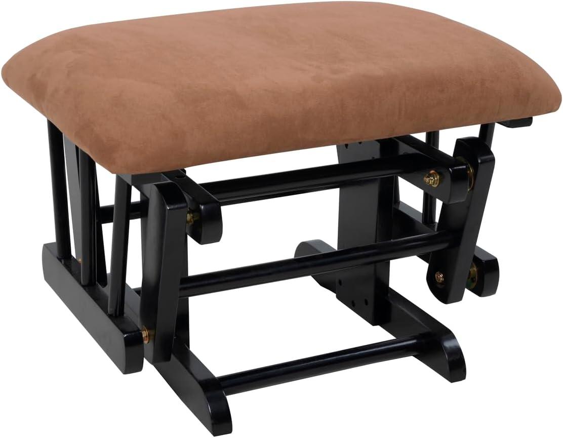 Nursery Glider & Ottoman Sets, Reclining Swivel Glider Rocker with Ottoman, Nursery Rocking Chair for Baby Room, Upholstered Nursery Recliner Glider with Ottoman, Padded Arms - Dark Gray, White