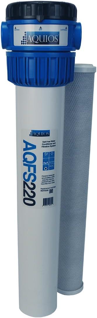 Aquios White and Blue Salt-Free Water Softener and Filter System