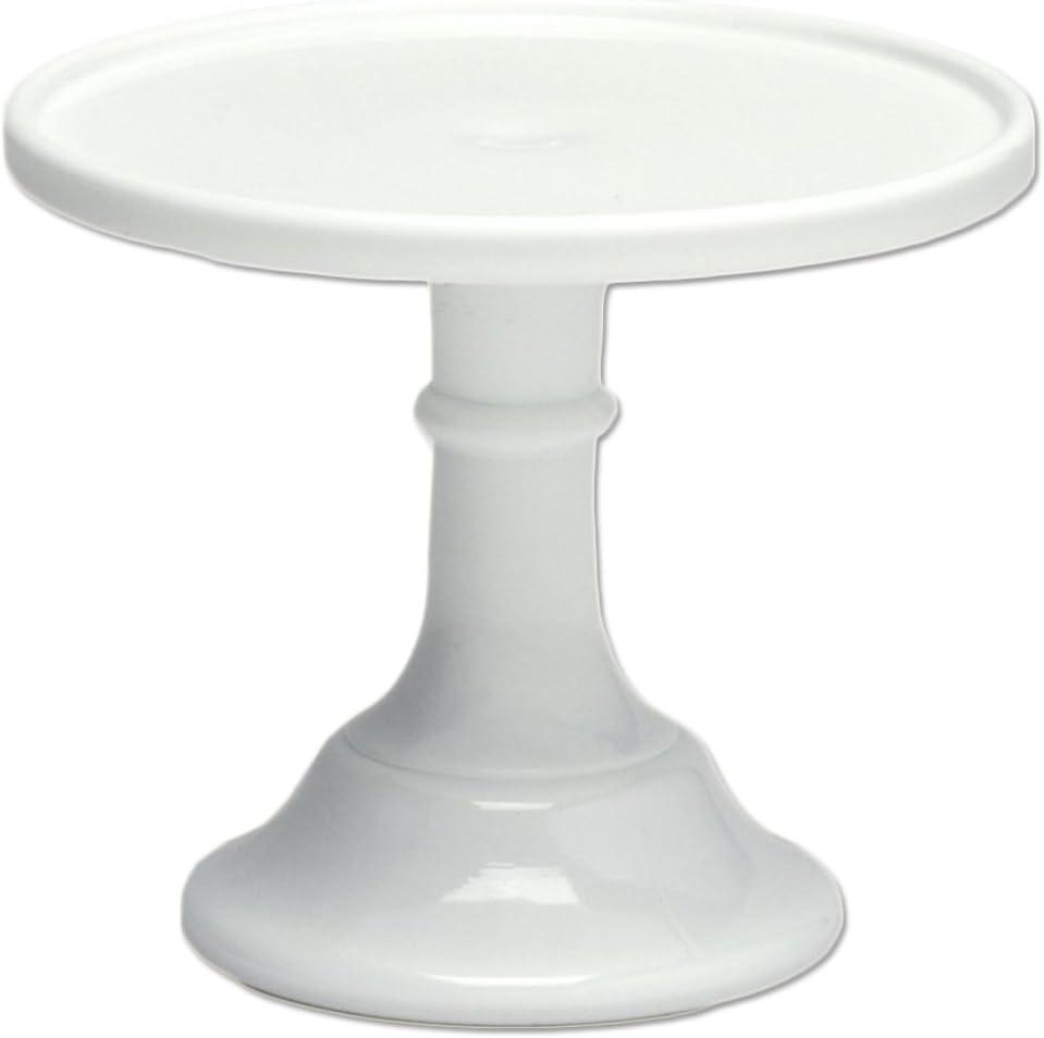 Milk White 6" Glass Cake Plate Stand