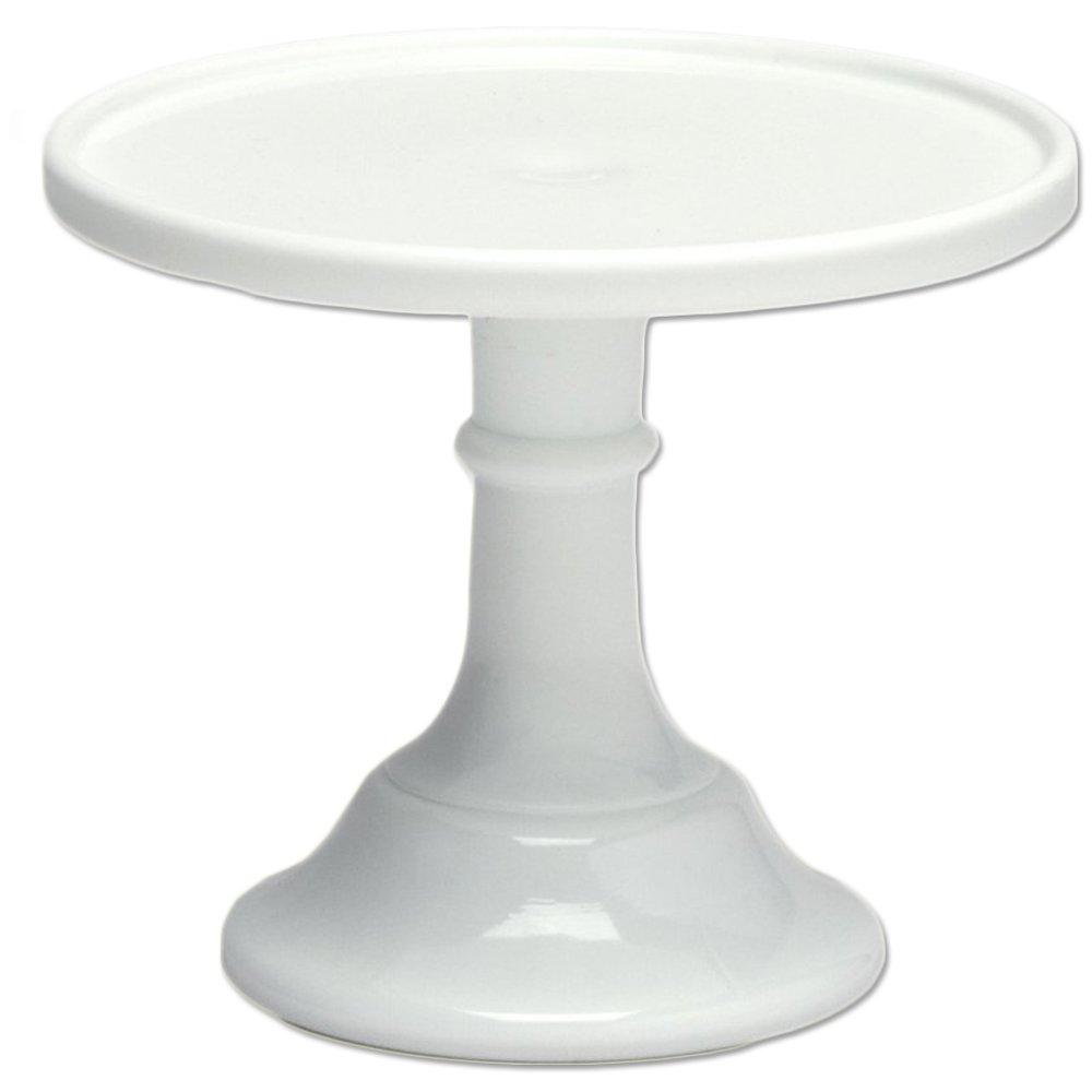 Milk White 6" Glass Cake Plate Stand