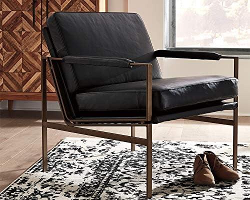 Signature Design by Ashley Contemporary Puckman Accent Chair  Black