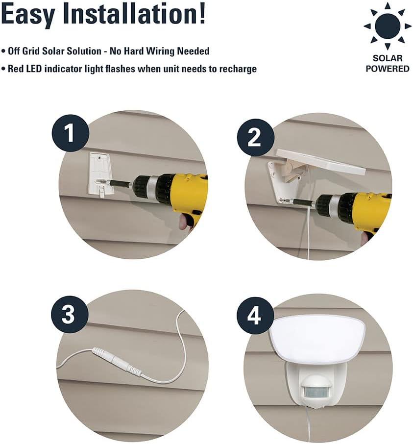 White Solar LED Security Flood Light with Motion Sensor