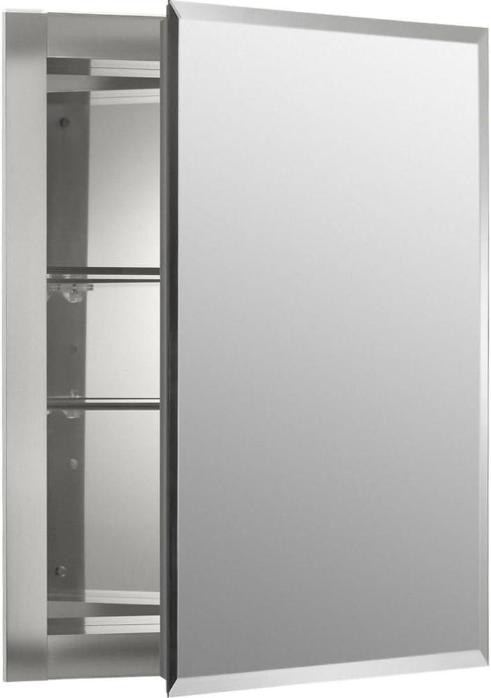 16" x 20" Frameless Aluminum and Glass Medicine Cabinet