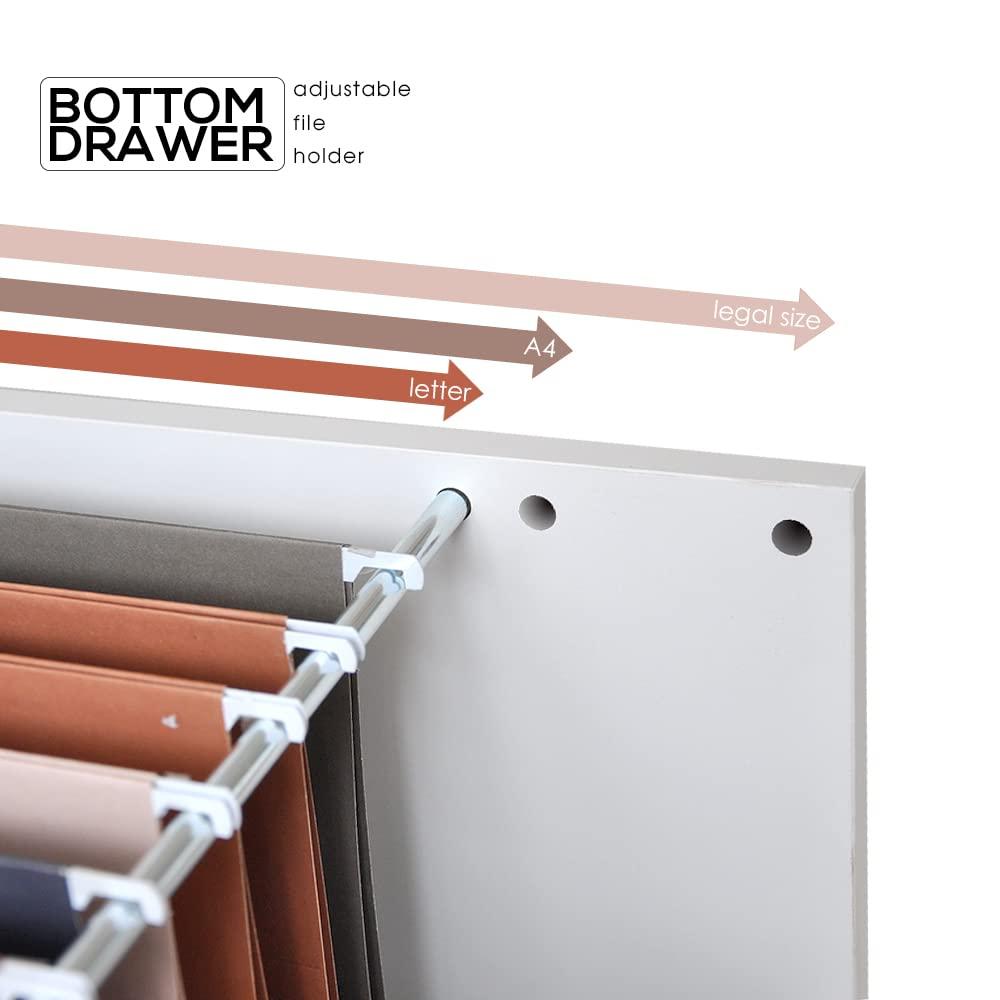 3 Drawers Storage Cabinet, Wooden Mobile Filing Cabinet for Mini Printer Stand, with Lockable Casters, for Home Office (3-Drawers, White)