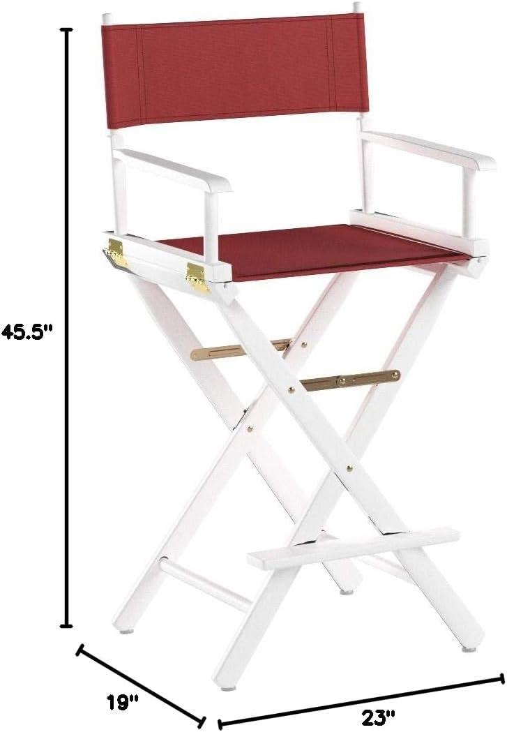 Director's Stool 30 Inch, White Wood Base with Multiple Seat Color Choices