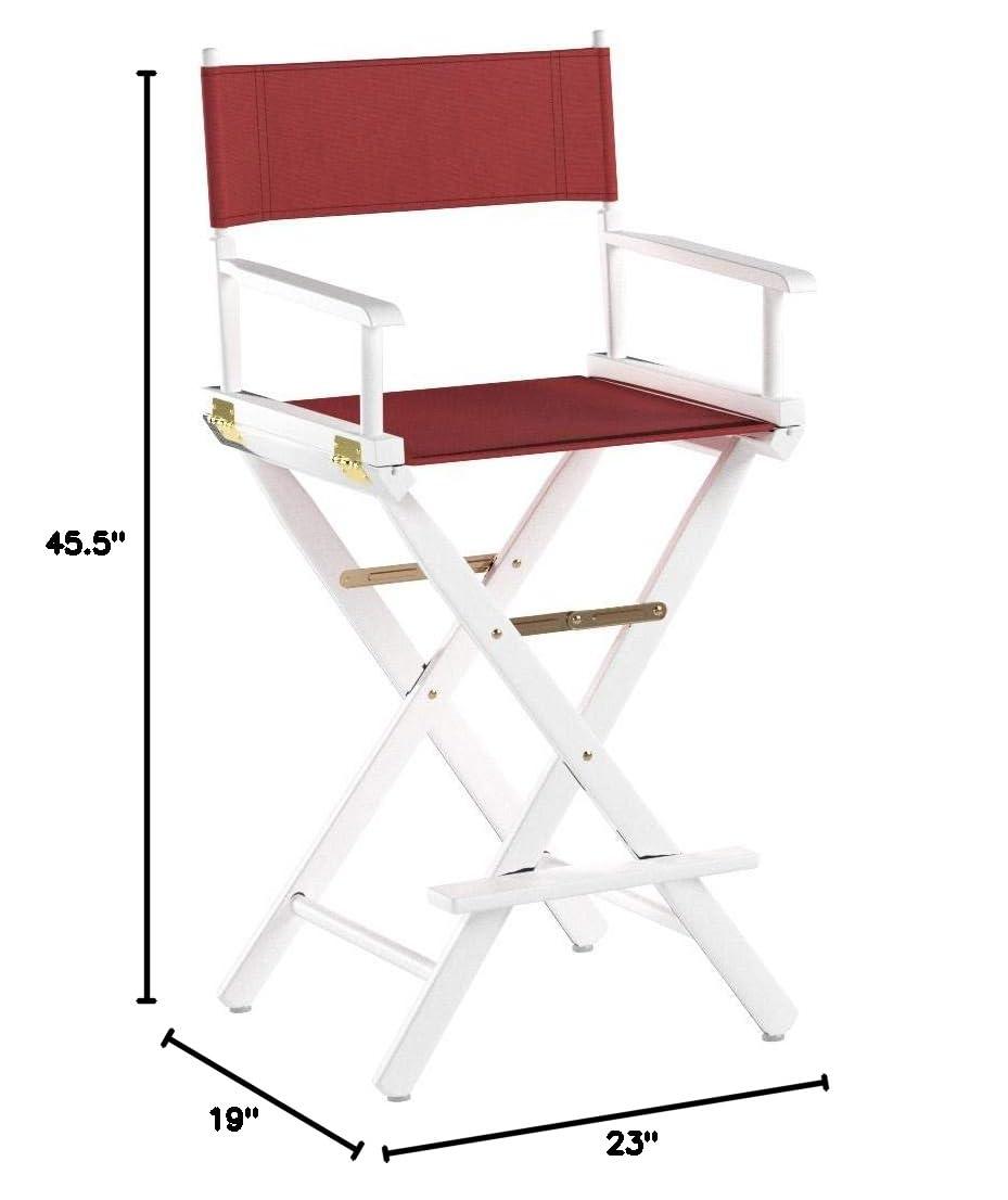 Director's Stool 30 Inch, White Wood Base with Multiple Seat Color Choices
