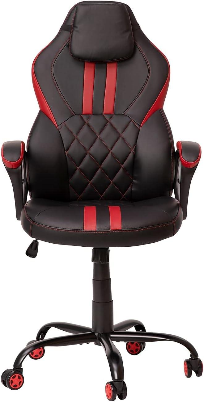 ErgoRacer 25" Adjustable Black and Red Gaming Office Chair