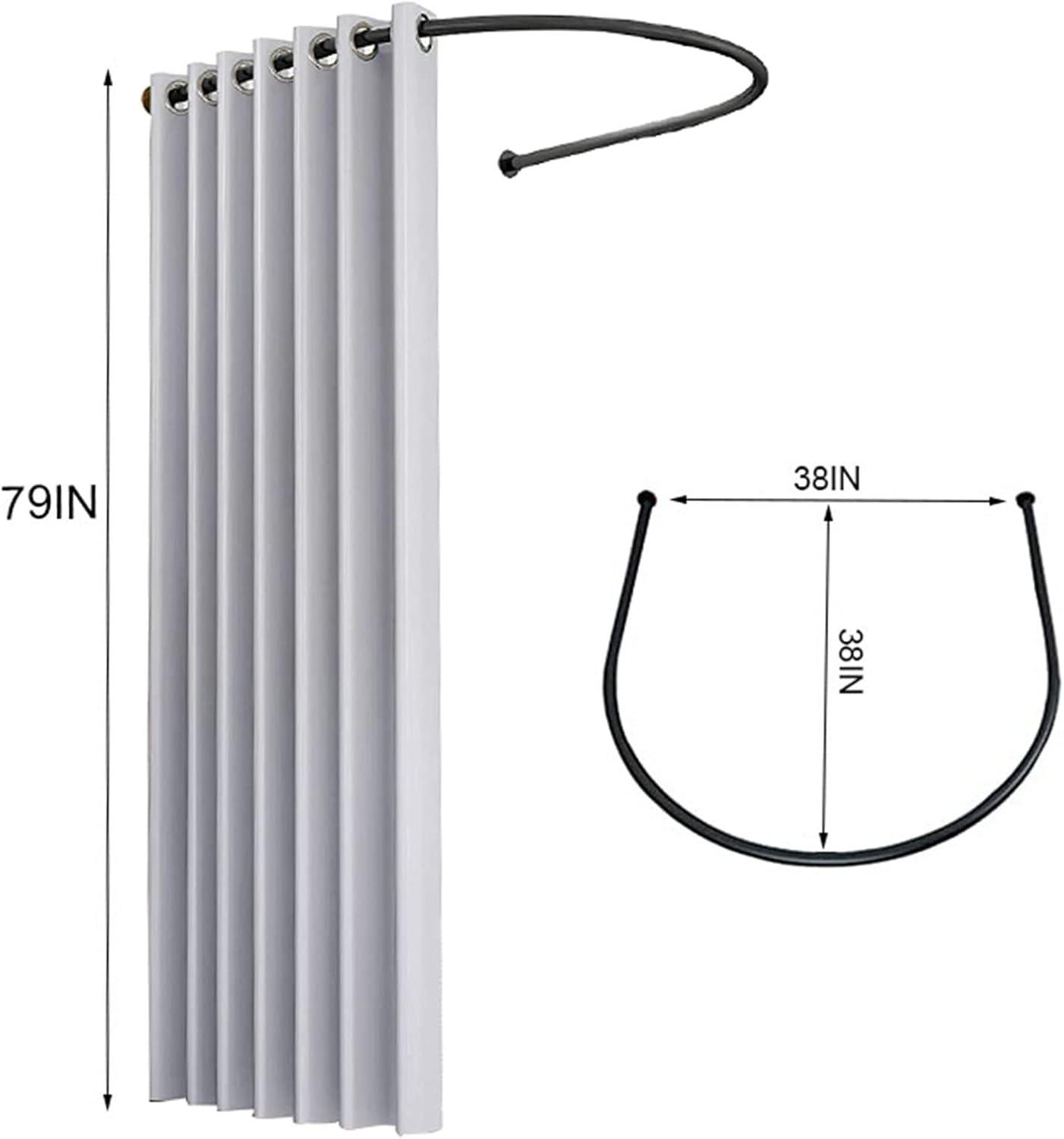 Madamera Clothing Store Fitting Room, Changing Room Used in Mall and Office, U-Dressing Room for Privacy Protection and Room Divider, Including Shading Curtain, Hanging Rod and Hook Up (Grey)