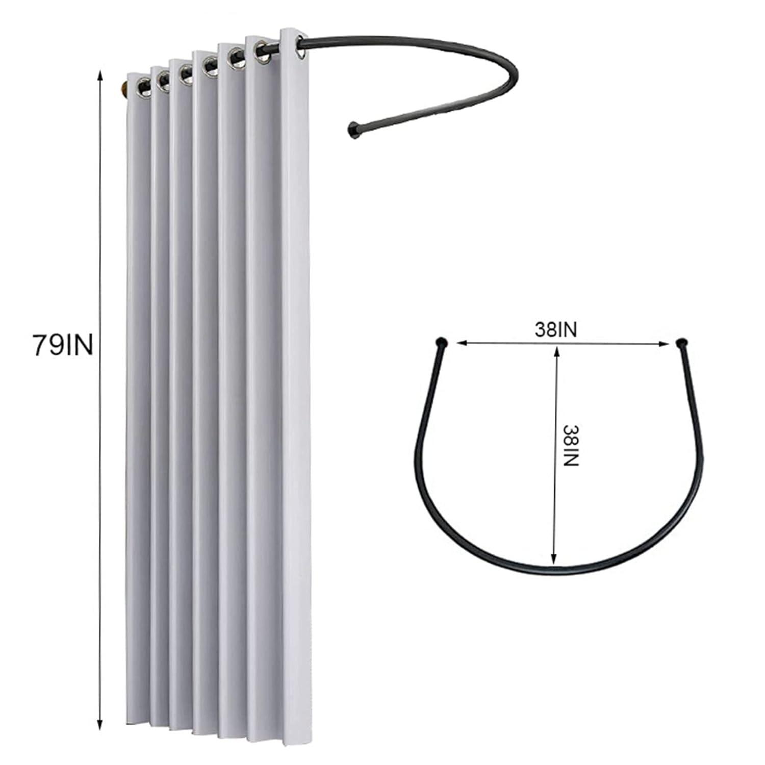 Madamera Clothing Store Fitting Room, Changing Room Used in Mall and Office, U-Dressing Room for Privacy Protection and Room Divider, Including Shading Curtain, Hanging Rod and Hook Up (Grey)