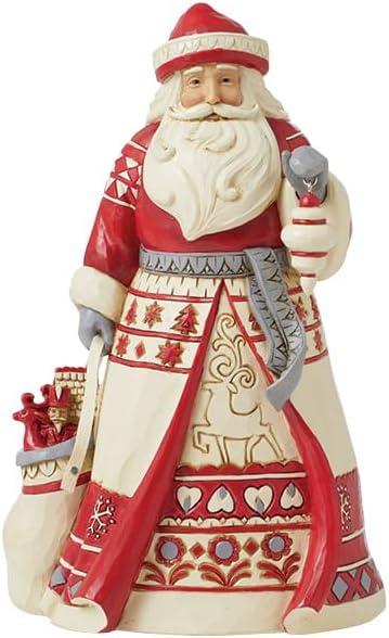 Nordic Noel Santa Red and White Resin Figurine