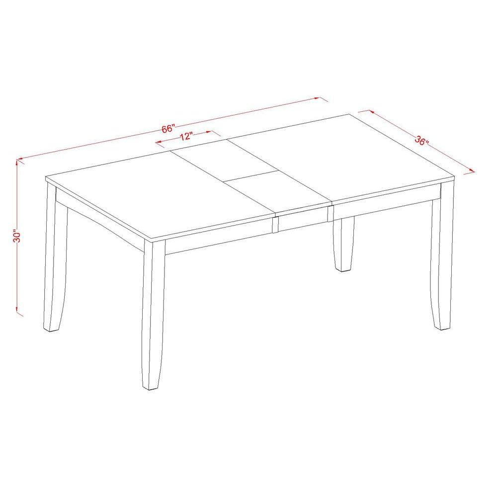 LYAN6-CAP-LC 6-Pc Kitchen Table with bench-Dining Table and 4 Dining Chairs and Bench