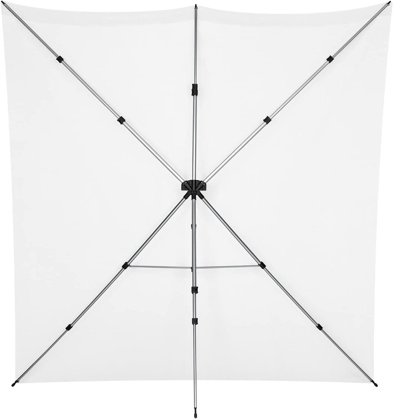 Westcott 8'x8' High-Key White X-Drop Pro Wrinkle-Resistant Backdrop Kit - for Headshots, Portraits, Video Interviews, and Photo Booths