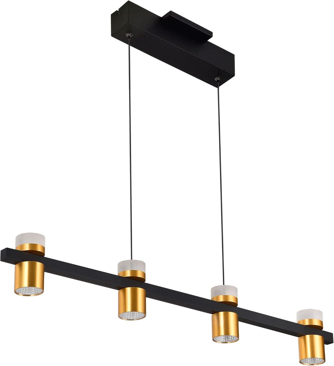 Ferro 34-in Linear 100-277V Up-Down 4-Light Height Adjustable ETL Certified LED Chandelier