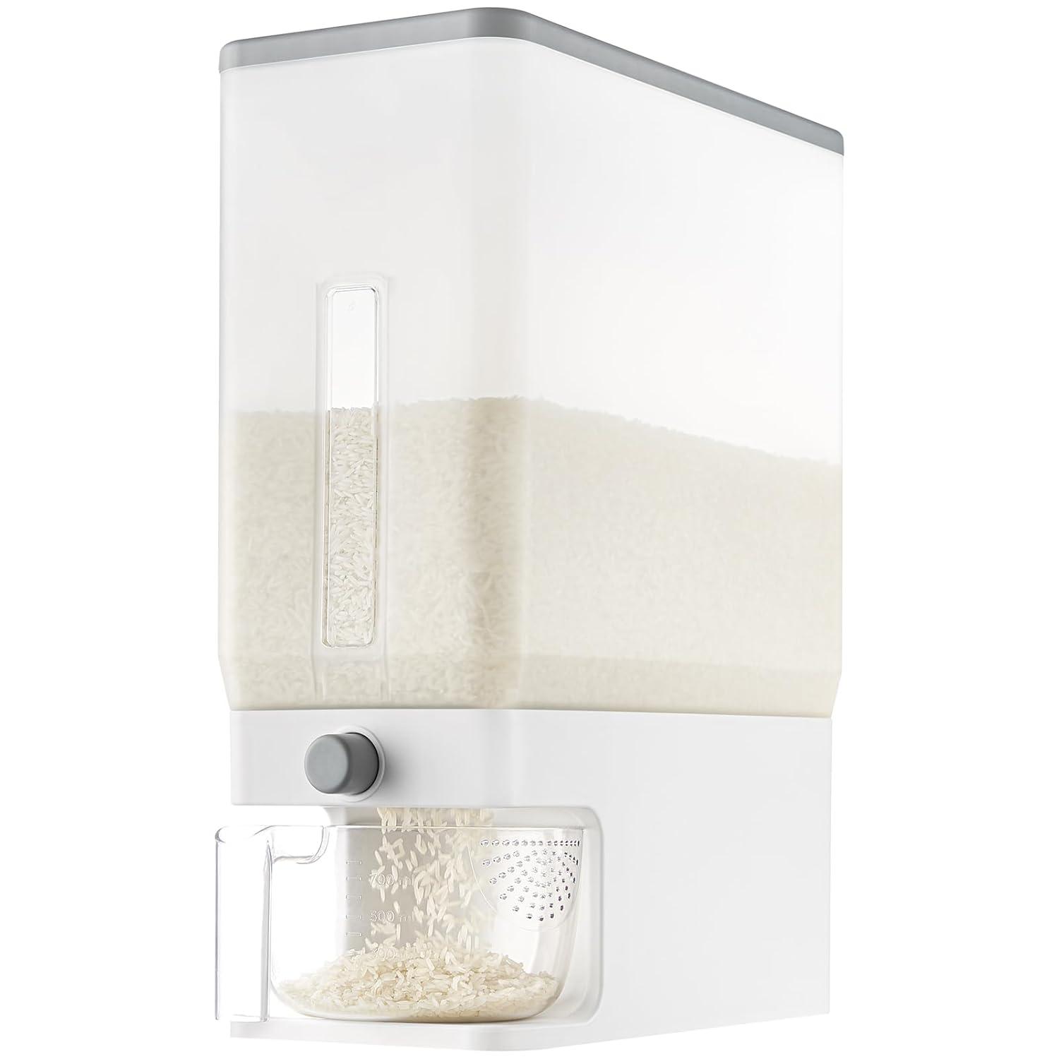 Lifewit Rice Dispenser 25 Lbs(11.3kg), Rice Storage Container Sealed Moisture Proof with Measuring Cup for Kitchen Pantry Household, BPA-Free