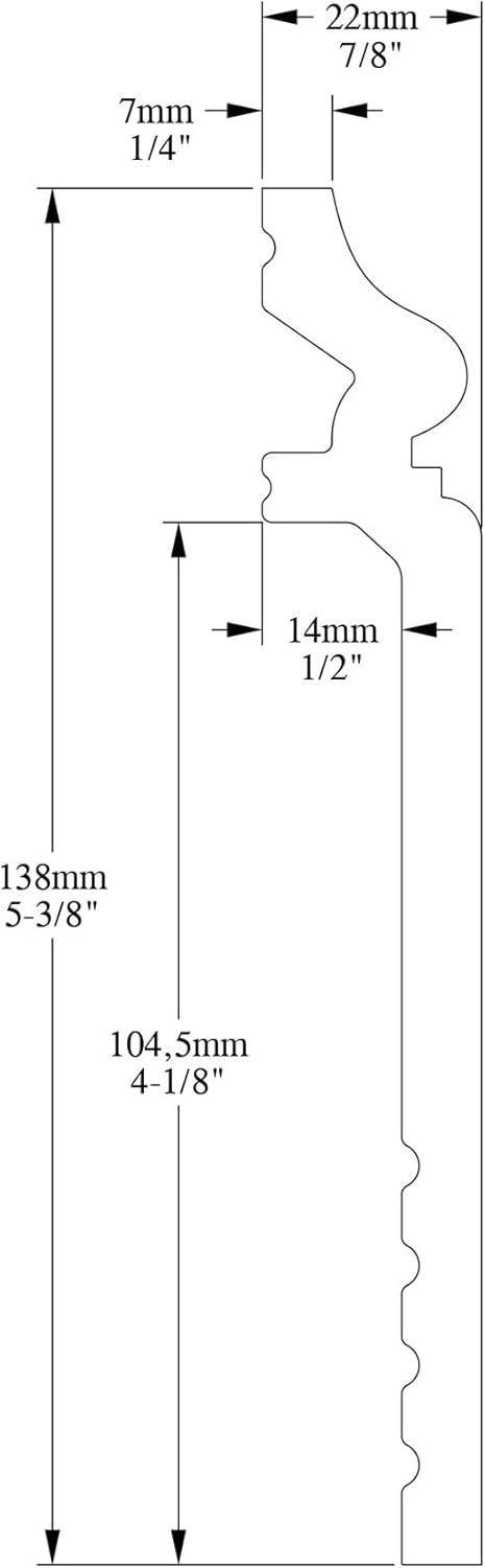 Primed White Polystyrene Baseboard Moulding 78" Length