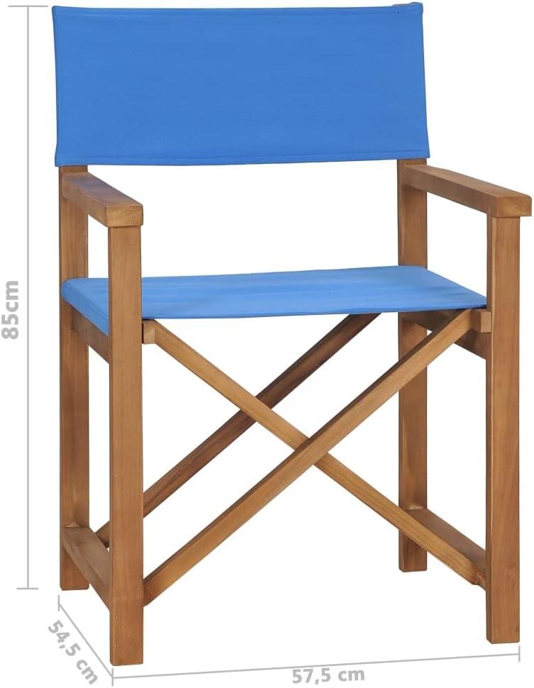 vidaXL Folding Director's Chair Solid Teak Wood