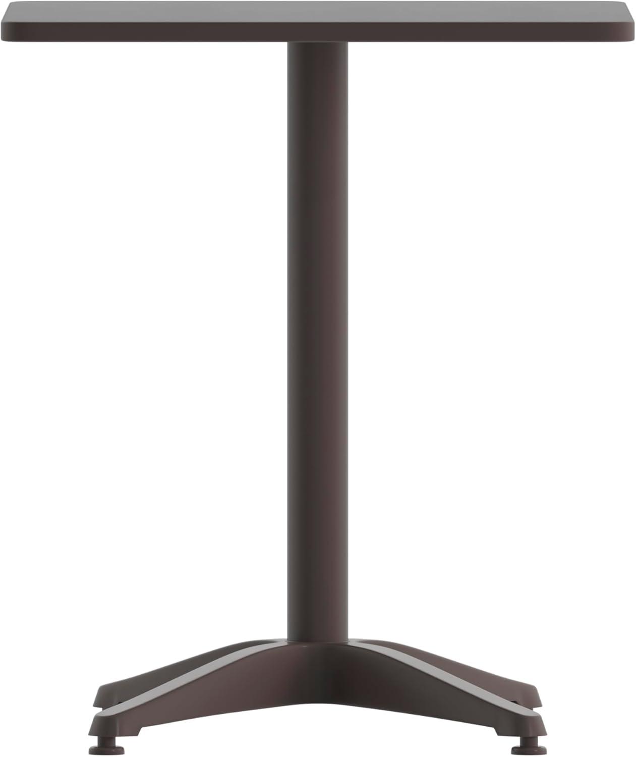Flash Furniture Mellie 23.5'' Bronze Square Metal Indoor-Outdoor Table with Base