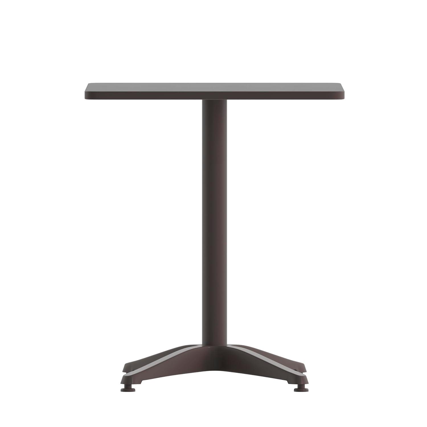 Flash Furniture Mellie 23.5'' Bronze Square Metal Indoor-Outdoor Table with Base